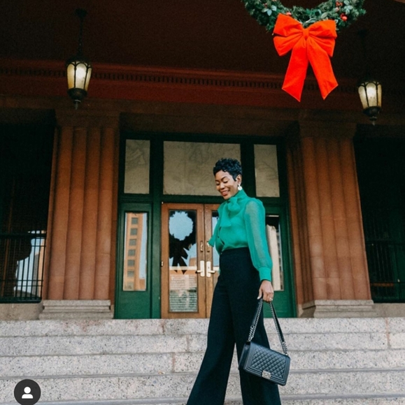 NWT ZARA Organza Blouse Top Semi-Sheer Green - Picture 9 of 16